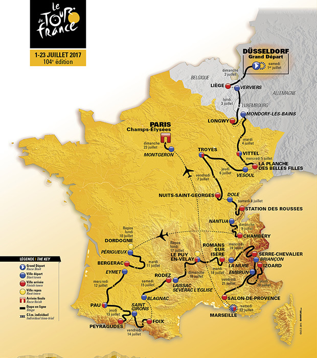 mapa Tour de France 2017